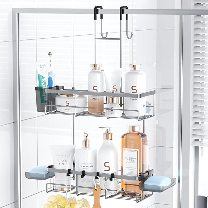 Aitatty Hanging Shower Caddy Over Door: No Drill Rustproof Shower Shelf by Aitatty