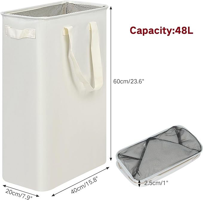 efluky Slim Laundry Basket, Narrow Laundry Hamper - Image 3