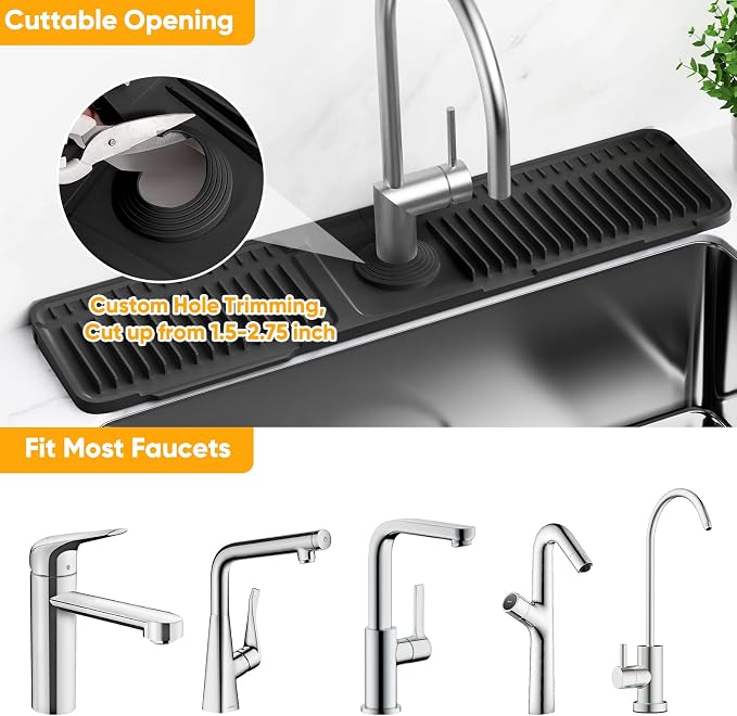 24'' Longer Faucet Mat for Kitchen Sink Splash GuardKitchen Sink Faucet Mat - Image 7