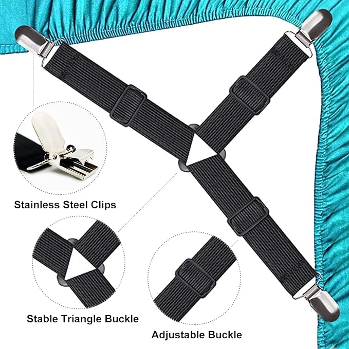 Fitted Bed Sheet Straps: Sheet Holder Suspenders - Image 5