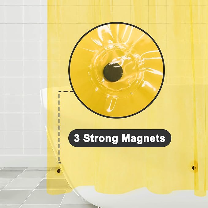 Barossa Design Clear Yellow Shower Curtain Liner Standard Size - Image 3