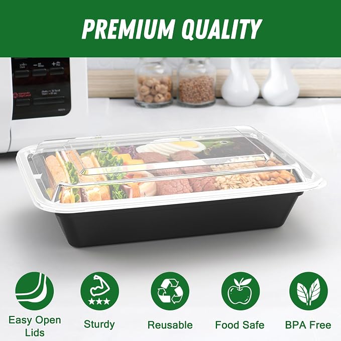 50 Pack 32 oz Meal Prep Containers - Image 3