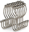 Shower Curtain Hooks, Stainless Steel Shower Curtain Hangers, Double Hook by Goowin
