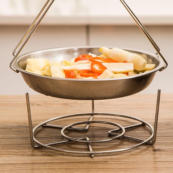 Steam Rack,Steaming Rack Stand,Steamer Basket,Heavy Duty Stainless Steel Metal Multi-function By Meleg Otthon (5.9" Diameter X1.2"High)