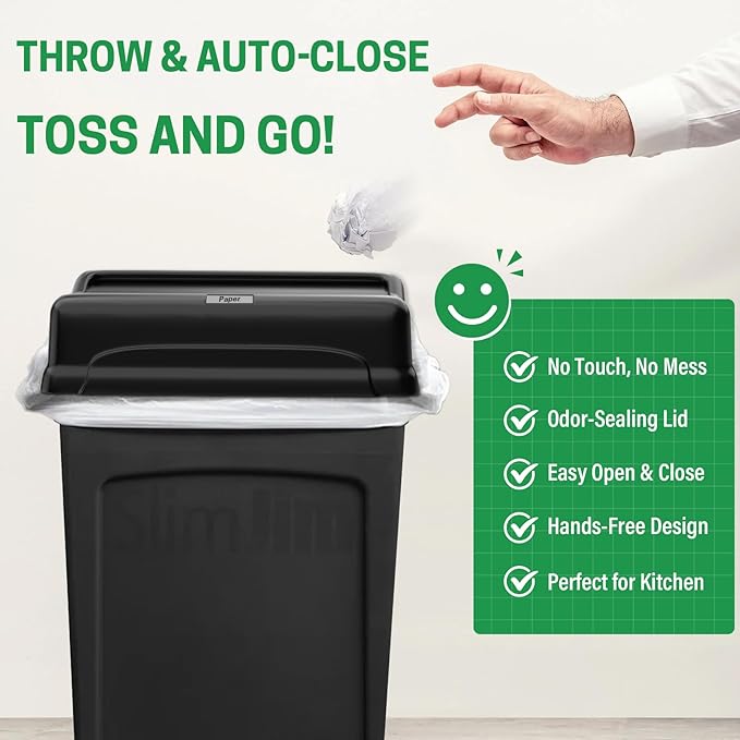 Trash Can Lid Compatible for 16/23 Gallon Slim Jim Trash can, 16 Gallon CleanTek Trash Can, 22 Gallon Highboy Trash Can, Pack of 1