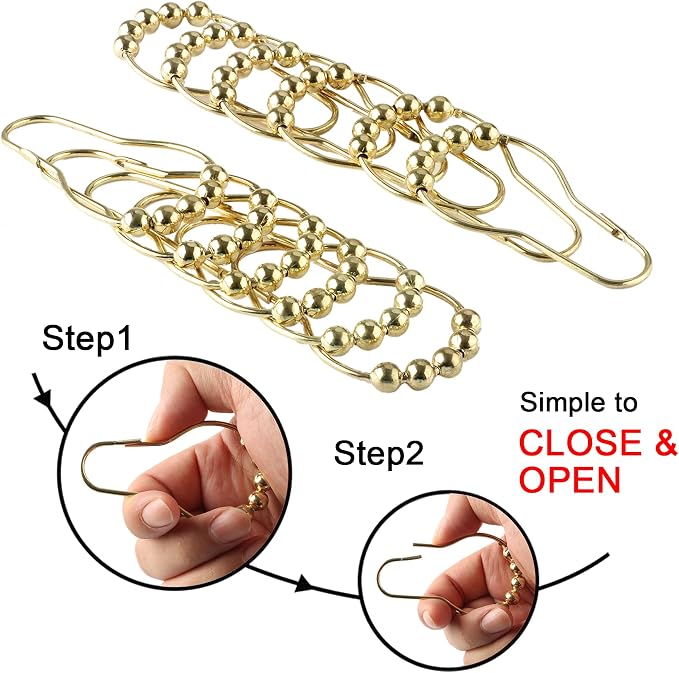 Shower Curtain Hooks Rings, Rustproof Metal Shower Curtain Rings - Image 3