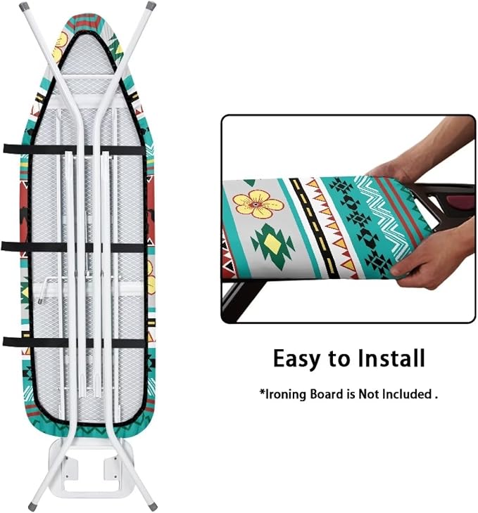 Ironing Board Cover and Pad Heat Reflective Durable Ironing Mat Aztec Horse - Image 5