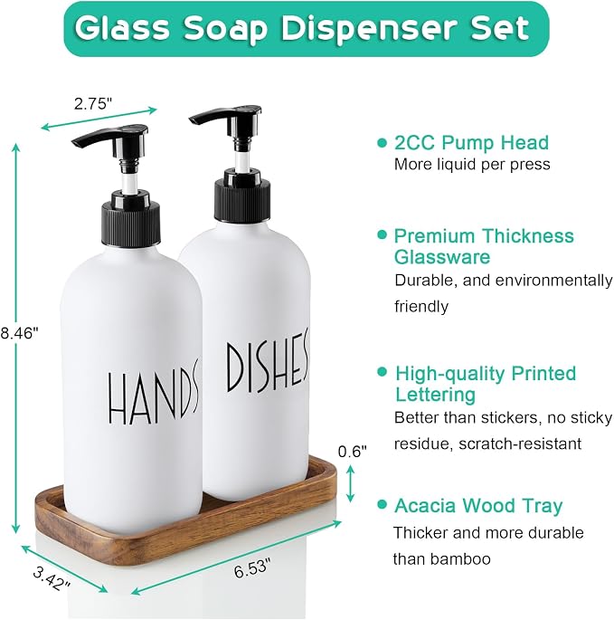 ALELION White Dish Soap Dispenser Set - Image 4