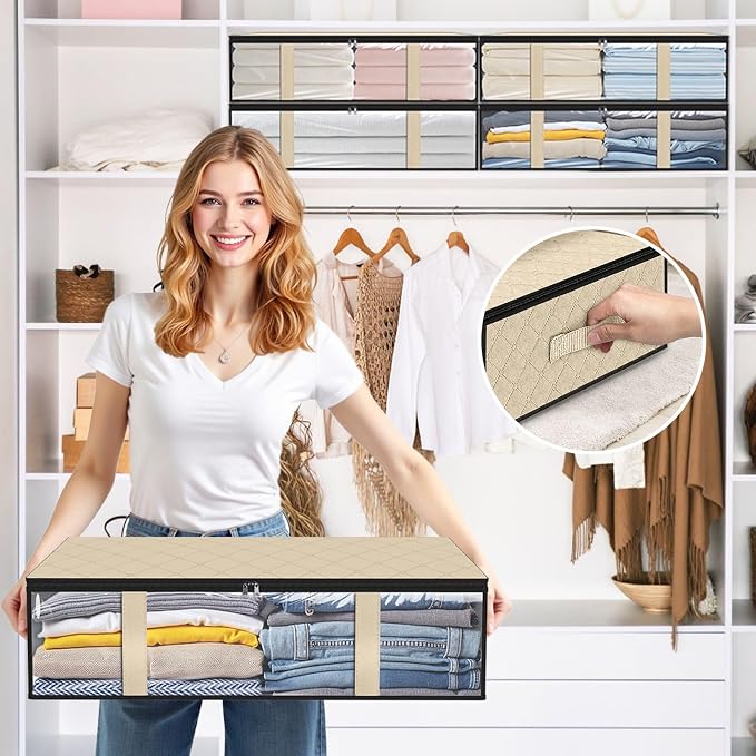 StorageRight Under Bed Storage Bags, 3 Pack, Comforters, Blankets and Seasonal - Image 5