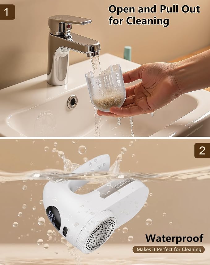 PKBD IPX6 Waterproof Washable Electric Fabric Shaver and Lint Remover, - Image 7