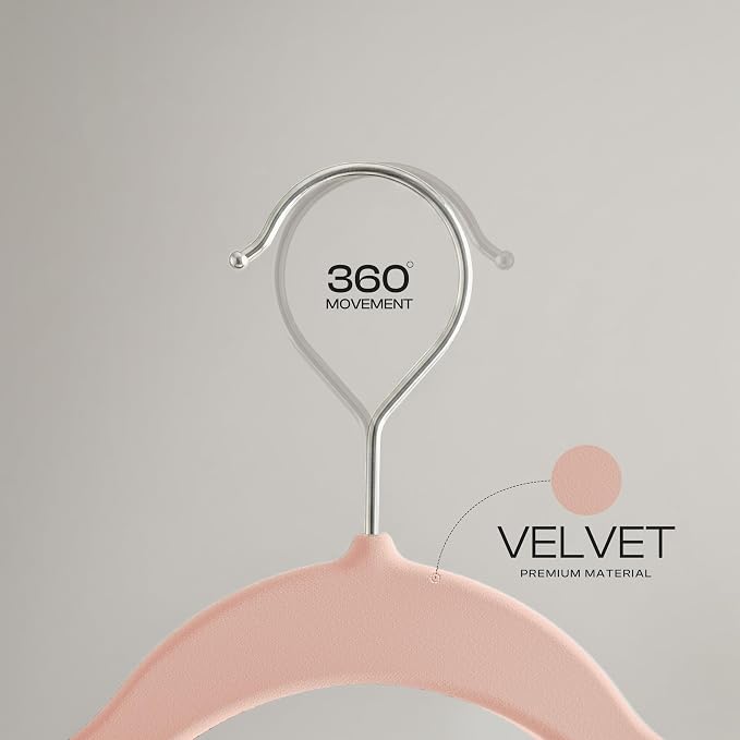 Utopia Home Velvet Hangers, 50 Pack | Luxury Non-Slip Slim Pant & Coat Hangers - Image 7