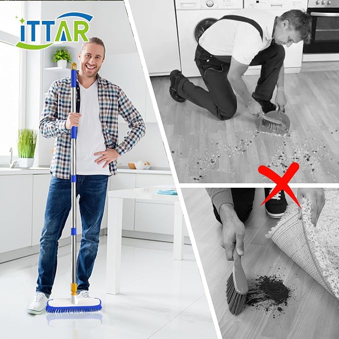 ITTAR 55" Extendable Floor Scrub Brush, Restaurant, Patio & Garage Cleaning - Image 3