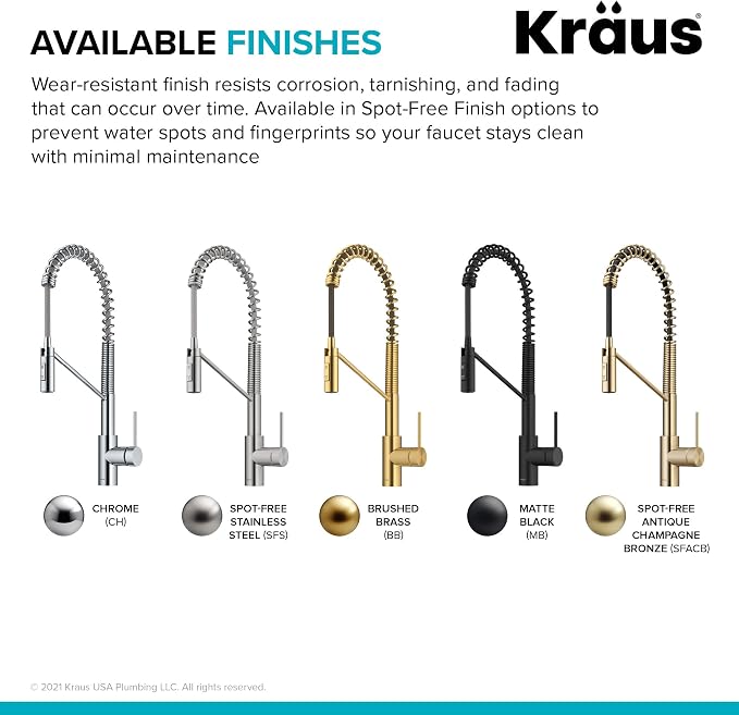 KRAUS Oletto Commercial Style Single Handle Pull Down Kitchen Faucet - Image 13