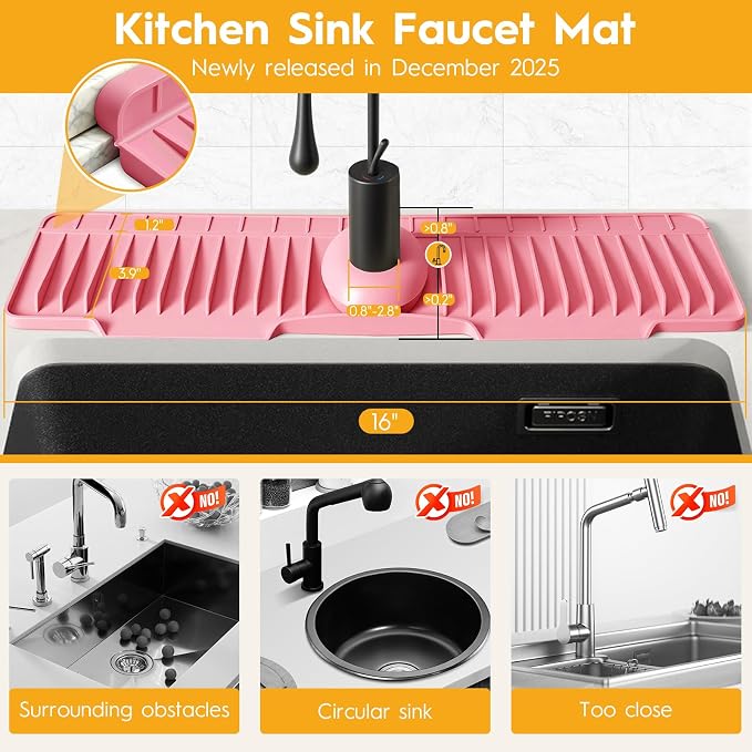 16" Silicone Faucet Mat for Kitchen Sink of The Lastest, Kitchen Sink Water - Image 2