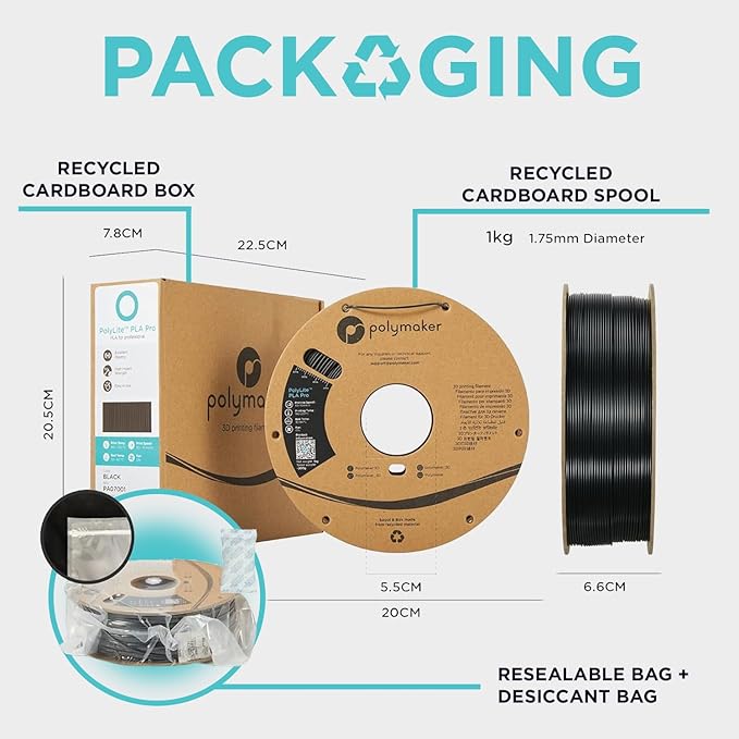 Polymaker ABS Filament 1.75mm Grey, 5kg 3D Printing Filament, PolyLite ABS 3D Printer Filament, Heat Resistant, Strong & Durable, Dimensional Accuracy +/- 0.03mm