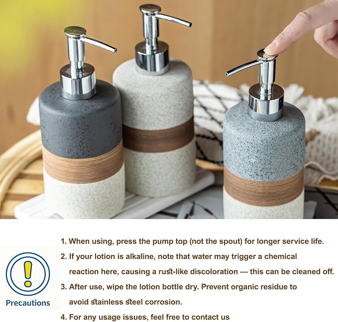 2 Pack Ceramic Soap Dispensers Set, Hand and Dish Soap Dispenser | Shampoo and - Image 6