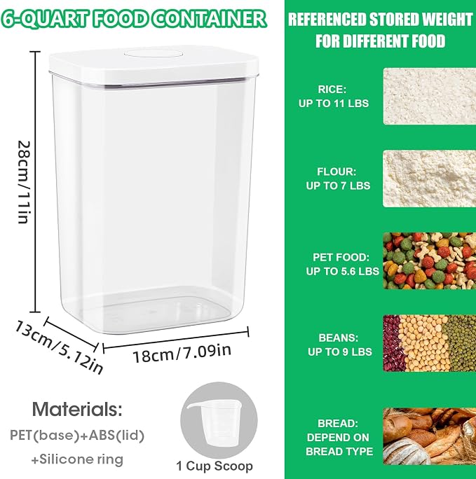 6 Qt Flour Sugar Storage Containers - Image 2
