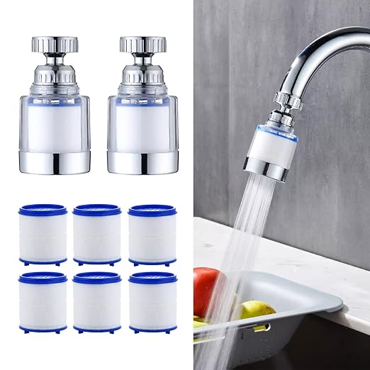 2-Pcs Sink Water Faucet Filter, 360 Degree Rotating Faucet Filter Water Filter by LiXiongBao