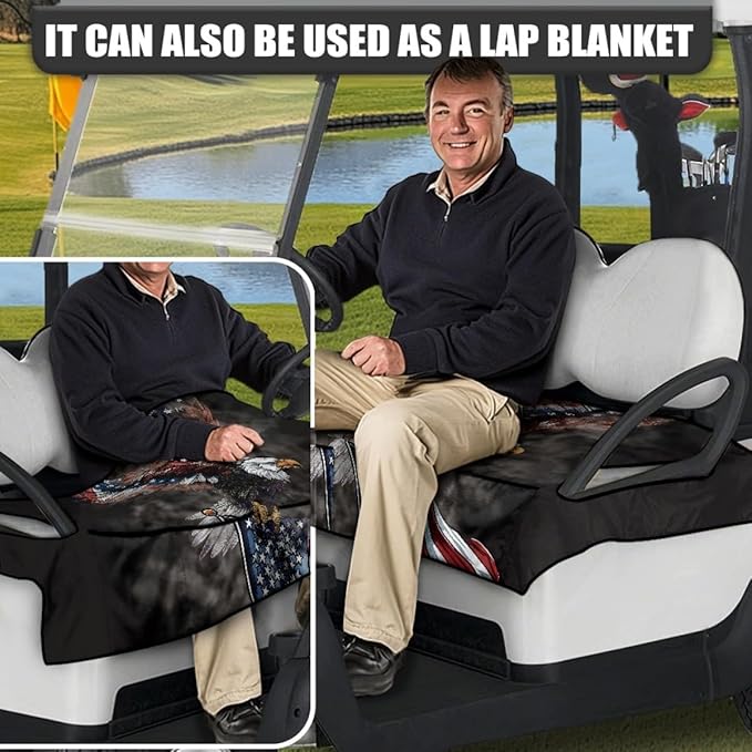 Golf Cart Seat Cover Cushion Designed for All Weather Outdoor Use, Featuring Waterproof Layer and Non-Slip Backing