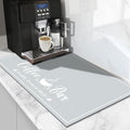 CooRug Fashion Coffee Mat, Dish Drying Mat 12" x 20" Light Grey | Hide Stain by CooRug