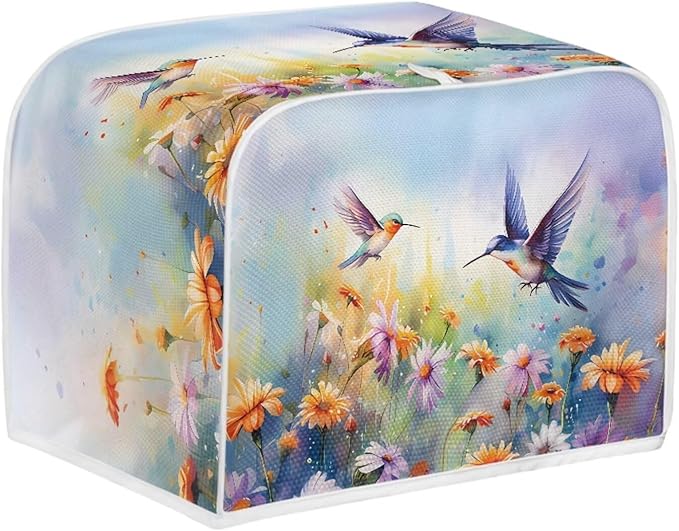 Hummingbird Daisy Print 2 Slice Toaster Cover for Home Waterproof Dustproof Fingerprint Protectors for Kitchen Small Appliance