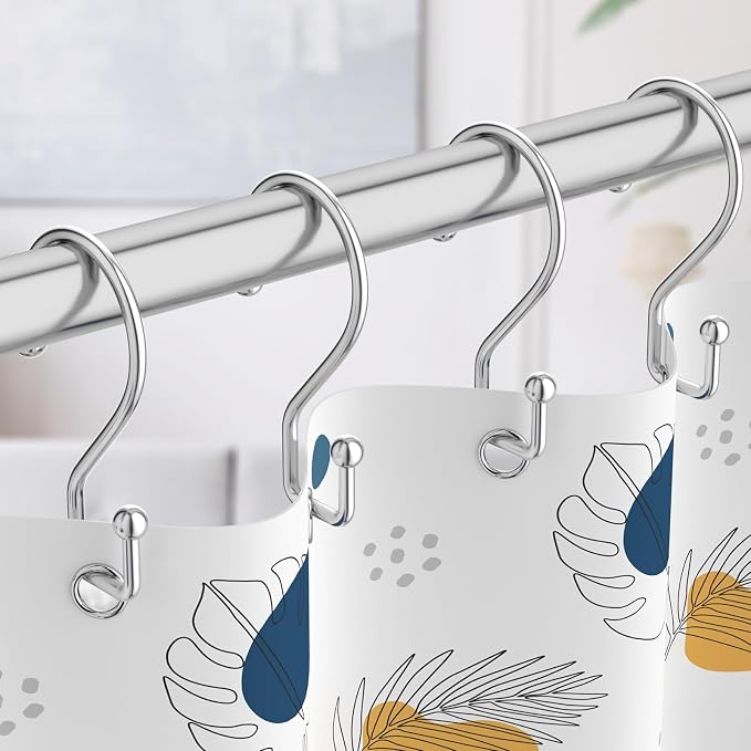 Goowin Chrome Metal Shower Curtain Hooks Rings, S Shape Metal Shower Curtain - Image 6
