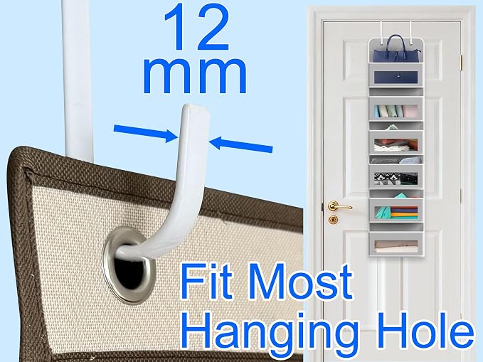 Single Over Door Steel Hooks 8 Pack Fit 1-3/8" Door 5.5" White | Plastic Coated - Image 3