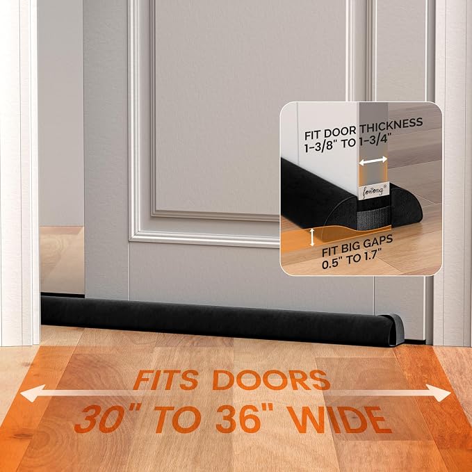 fowong Under Door Draft Stopper 30" to 36" Adjustable Draft Stopper - Image 2