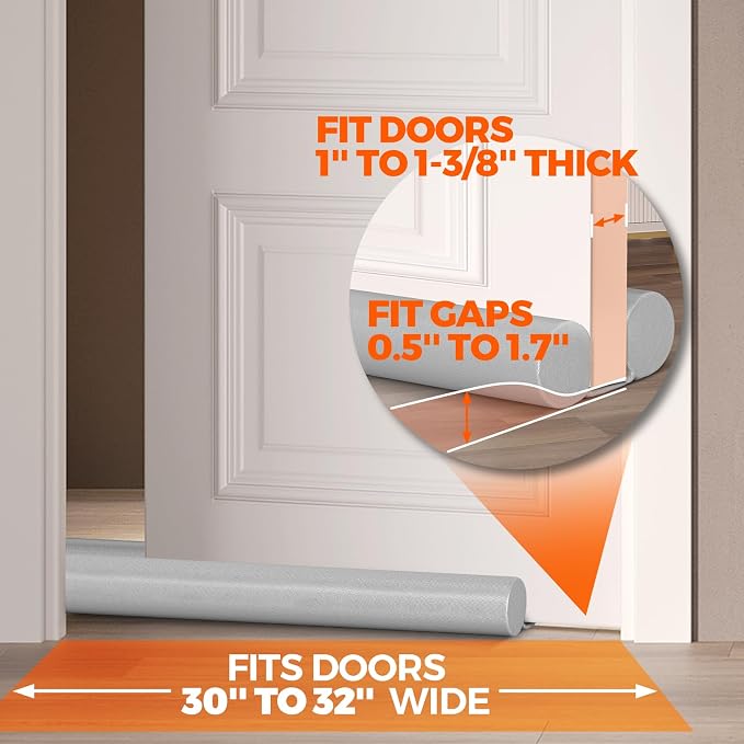 Holikme Under Door Draft Stopper Door Seal Gap Filler Weather Stripping | 32 - Image 5