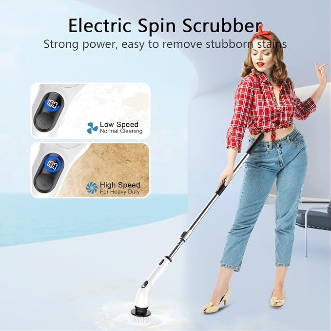 Electric Spin Scrubber, 8 Replaceable Brush Heads - Image 2