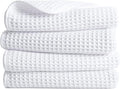 POLYTE 430 GSM Poly Blend Microfiber Quick Dry Waffle Hand Towel, 16x30 in | 4 by Polyte