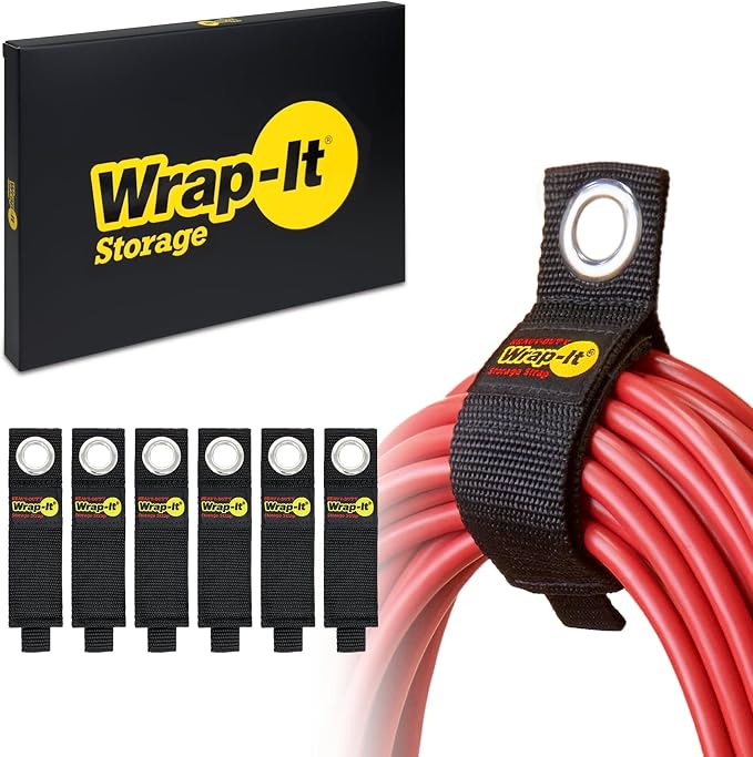 Heavy-Duty Wrap-It Storage Straps, 10-inch | Hook and Loop Extension Cord by Wrap-ItStorage