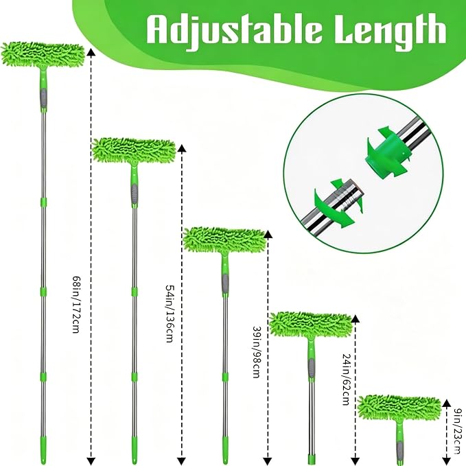 2-in-1 Window Cleaner Tool, Scrubber - Image 2