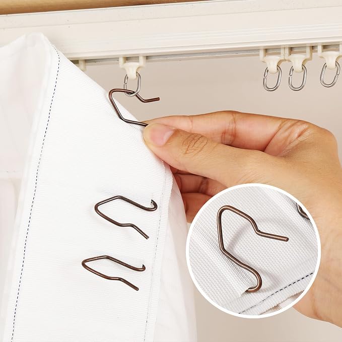 Outus 58 Pack Metal Curtain Hooks Pin-On Drapery 1.2x1, - Image 6