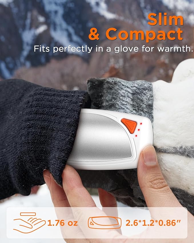 Hand Warmers Rechargeable with Charge Case, 2 Packs 14,000mAh Electric Hand Warmer Battery Powered Dual Sided Reusable Long Battery Life Portable Pocket Heater Gifts for Men Women Golf, Hunting Gear