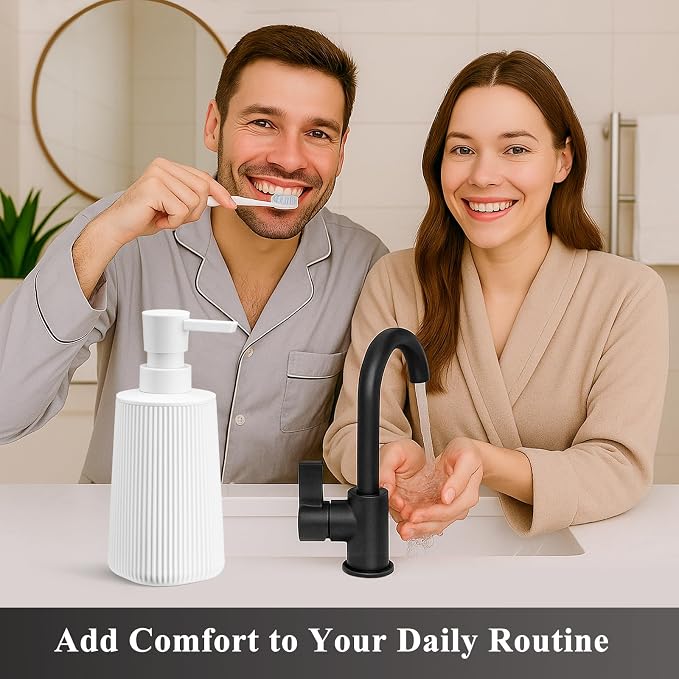 White Hand Soap Dispenser for Bathroom and Kitchen | No Rust Pump Refillable - Image 3