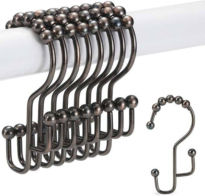 SUTINE Shower Curtain Rings & Hooks, Rust-Resistant Stainless Steel, Easy by SUTINE