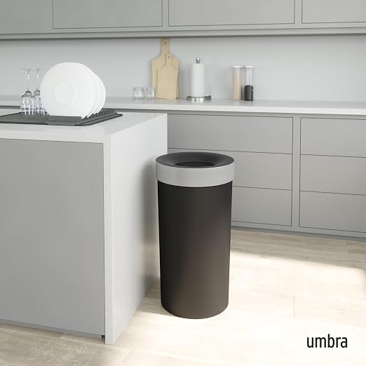 Umbra Vento Kitchen Trash Can, Open Top Bin, 16.5 Gallon, bag concealing design - Image 2