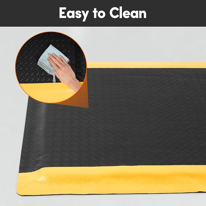 Anti Fatigue Mats Industrial 2' x 5' Standing Mat 15/16" Thick Cushioned Shop Floor Mats Heavy Duty Commercial Diamond Plate Ergonomic Standing Floor Mat Helps Relieve Back and Leg Soreness