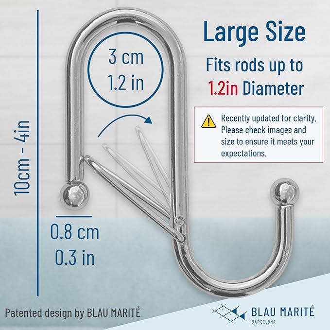 6-Pack Metal S Hooks for Hanging – Heavy-Duty S-Shaped Hook - Image 3