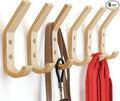 Wooden Wall Hooks Organizer Heavy Duty 6 Pack Coat Hooks by Watbeyoz