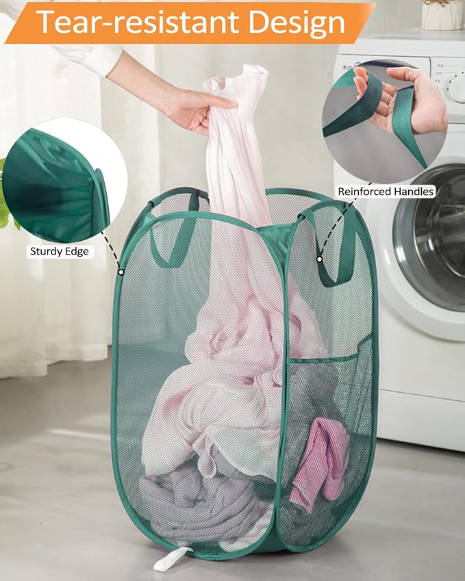 2 Pcs Durable Collapsible Laundry Baskets - Image 6
