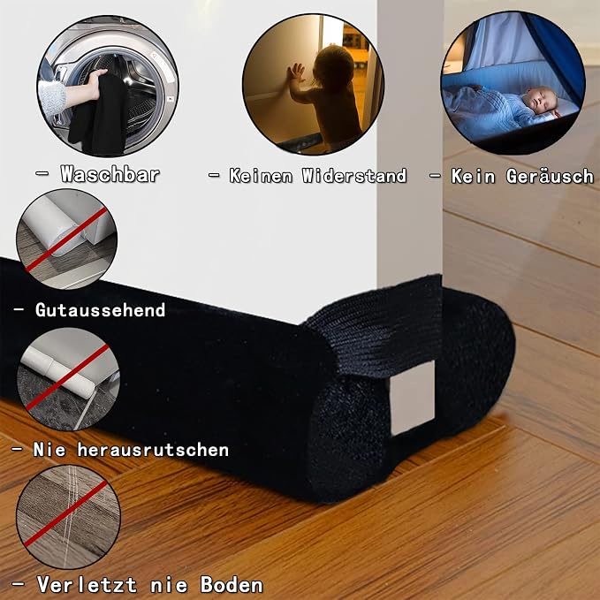 BKSAI Door Draft Stopper for Doors No Adhesive Draught Excluder Under Door Wind - Image 4