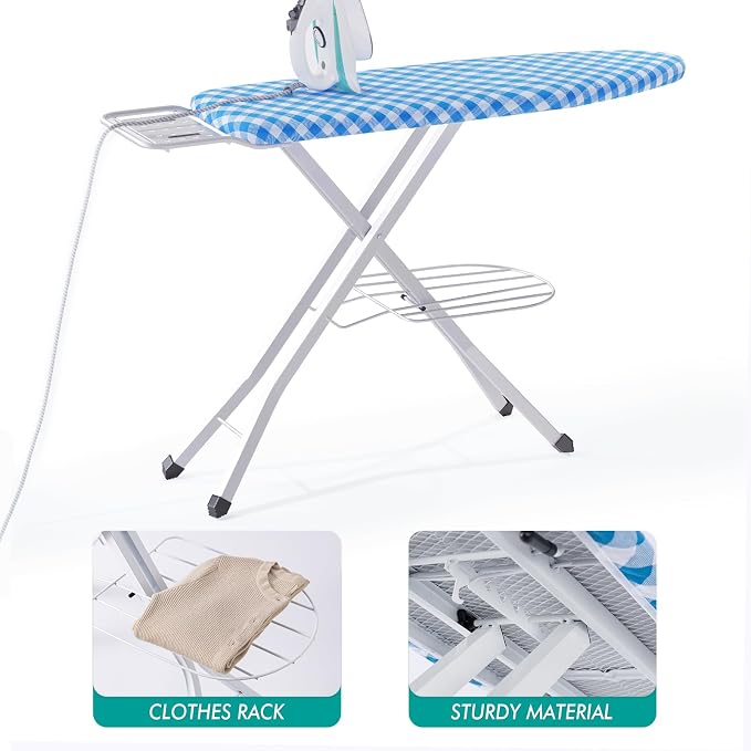 BKTD Full Size Ironing Board, Sturdy Frame, Heat Resistant Cover, Iron Rest - Image 3