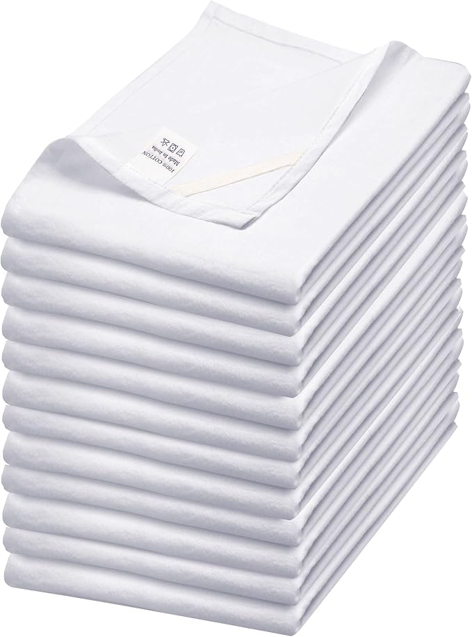 Flour Sack Towels| Tea Towel for Crafts| Kitchen Dish Cotton Blank Towel for by WHITEWRAP