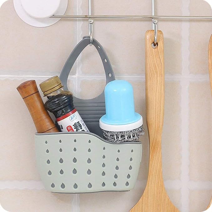 EC ELEGANTCHARM Kitchen Sink Caddy Sponge Holder Silicone Plastic Soap Holder - Image 5