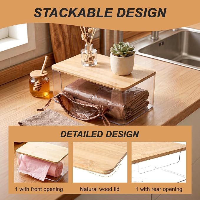 3 Pack Trash Bag Holder, Stackable Garbage Bag Dispenser - Image 4