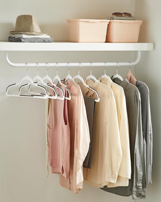 SONGMICS Plastic Clothes Hangers, Space-Saving | 0.2 Inches Thick, 17.7 Inches - Image 3