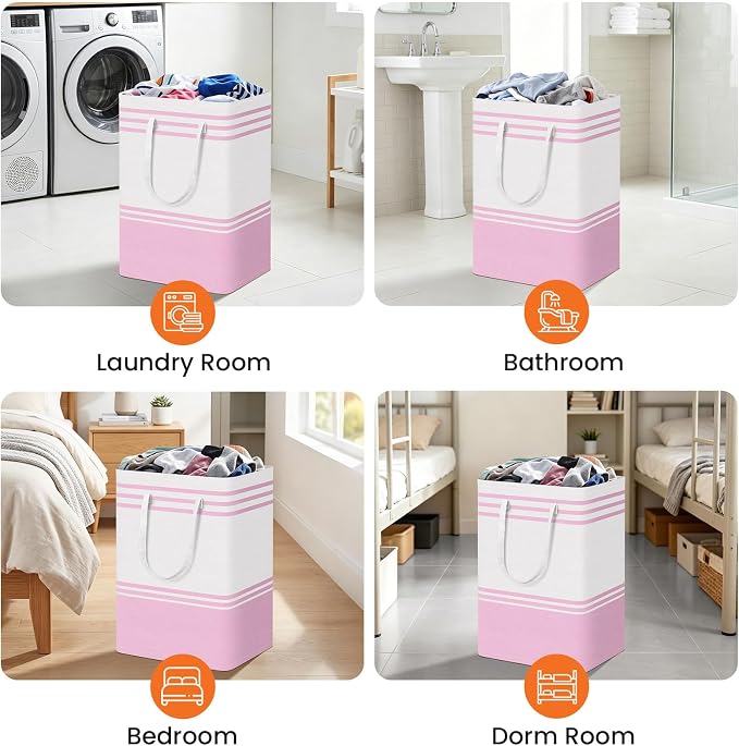 TranquilRelax 3-Pack Laundry Basket, Laundry Hamper, Collapsible Tall Clothes - Image 8