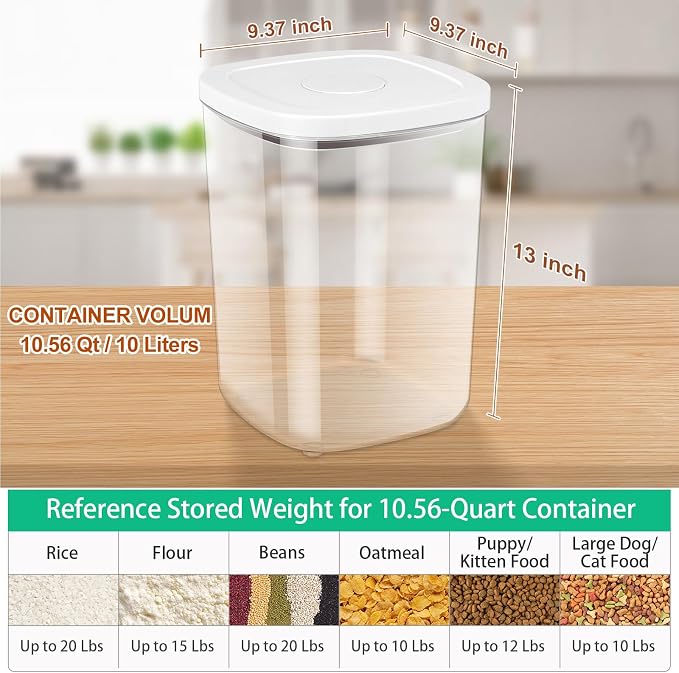 TBMAXS Airtight Rice Container 20 Lbs, Dry Food Holder - Image 2